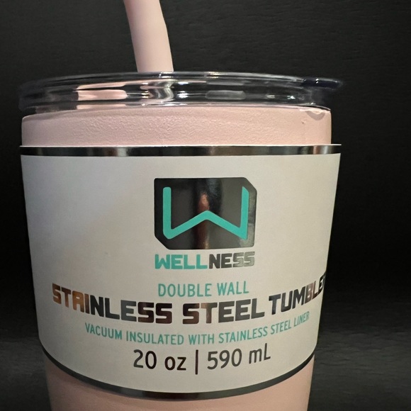 New Wellness Pink Tumbler with straw - Picture 3 of 4